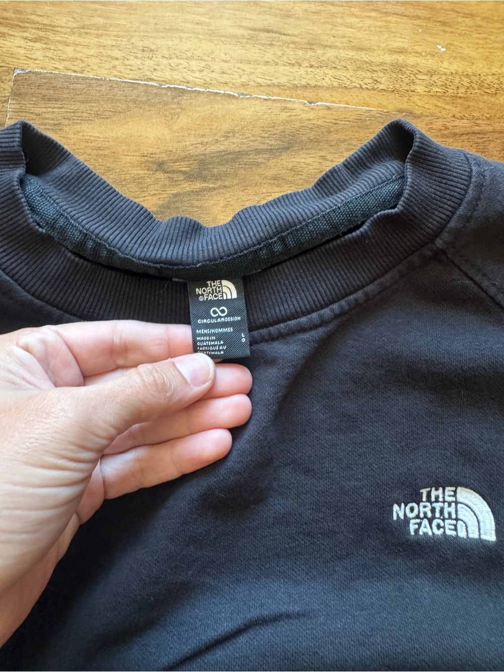 The North Face Men's Navy Crewneck Sweatshirt with Small Logo - Picture 2 of 3